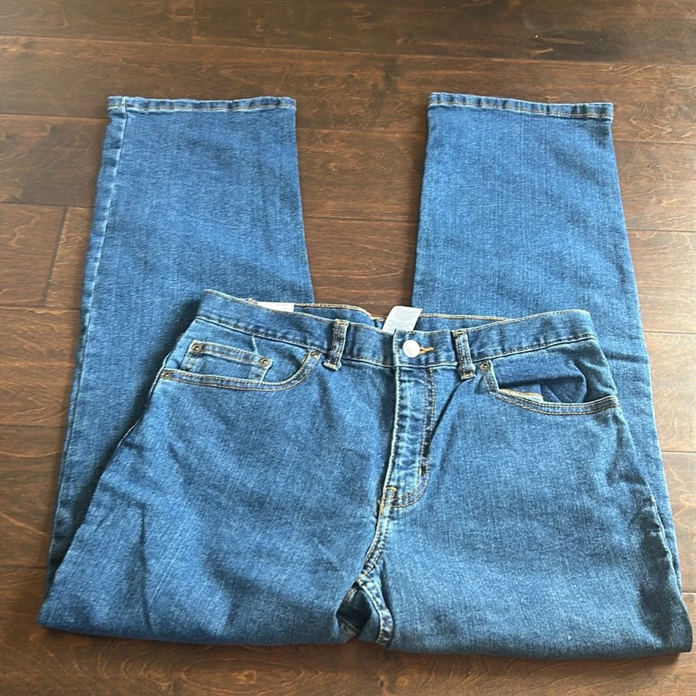 Wonder Nation Girls Jeans Blue Denim Sz 14H Straight New 3525 Adjustable Waist - Picture 1 of 2